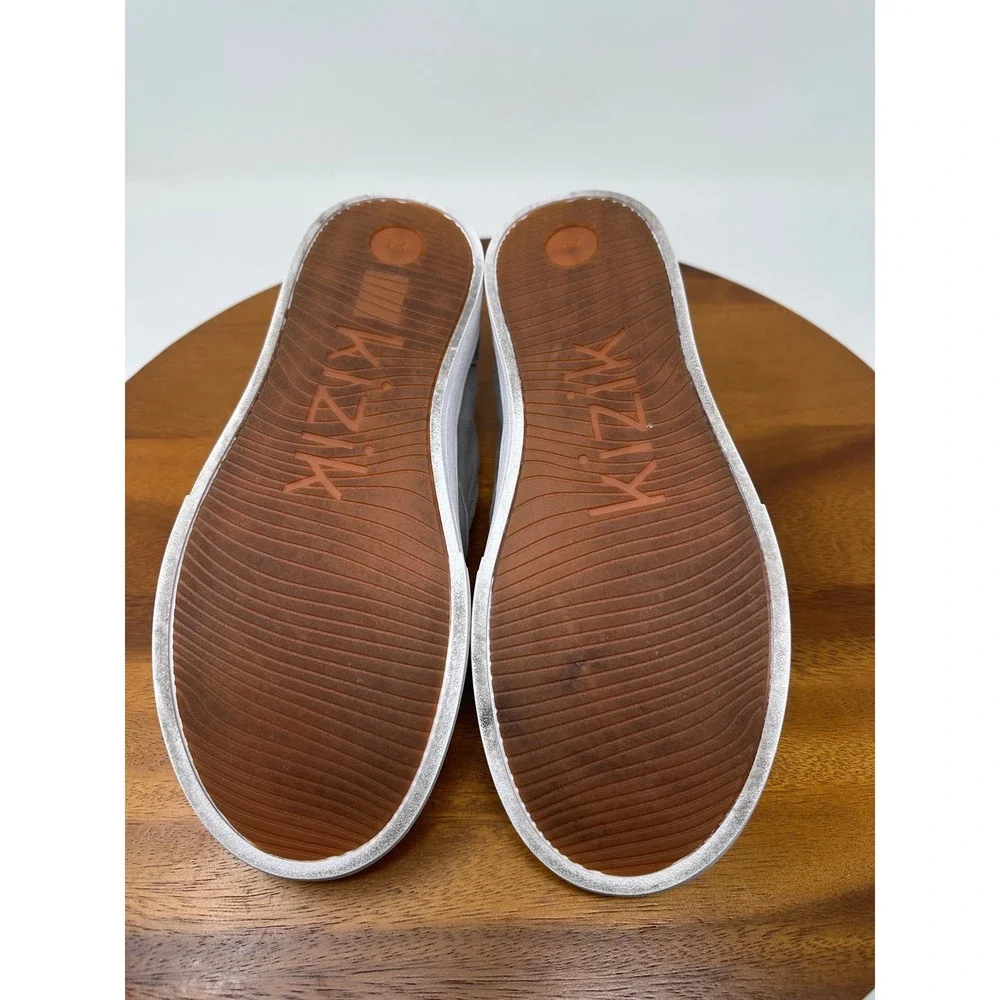 Kizik Venice Slip On Sneakers Grey Canvas Hands Free Shoes Mens 8W Womens 9.5W